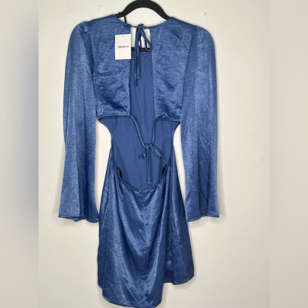 Silk small dress blue